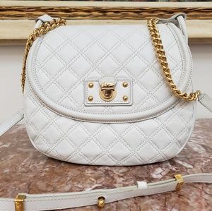 Marc Jacobs COOPER White Leather Quilted Crossbody